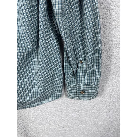 Columbia Mens Size M Long Sleeve Button Down Shirt Blue/Green Plaid - Picture 10 of 10